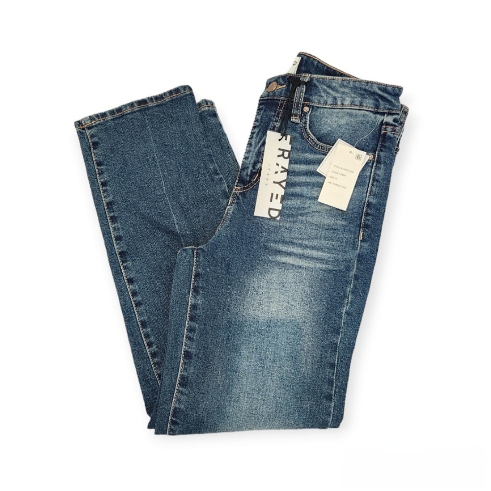 NWT FRAYED High-Rise Straight Leg‎ Jeans Size 26